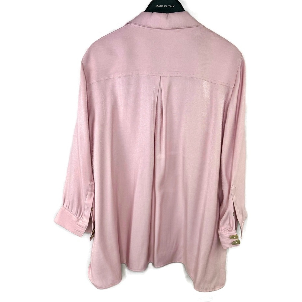 John Mark Pink Shimmer 3/4 Sleeve Dressy Tunic Top Like New Large - Picture 2 of 6